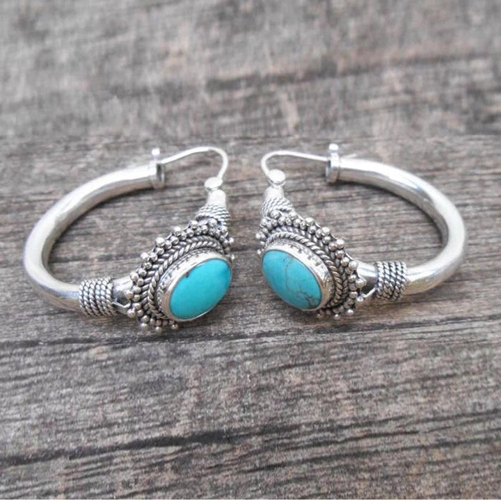 Elegante øredobber i ekte sølv med turkis