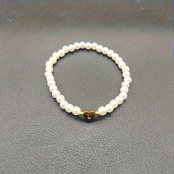Elegant armbånd med hjerte-initial (A-Å)