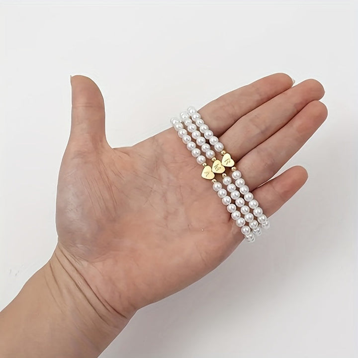 Elegant armbånd med hjerte-initial (A-Å)