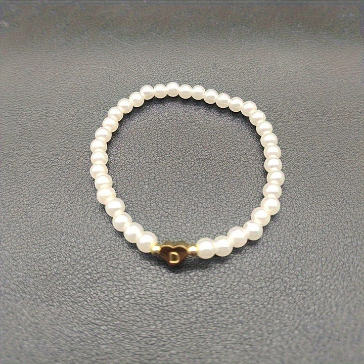 Elegant armbånd med hjerte-initial (A-Å)
