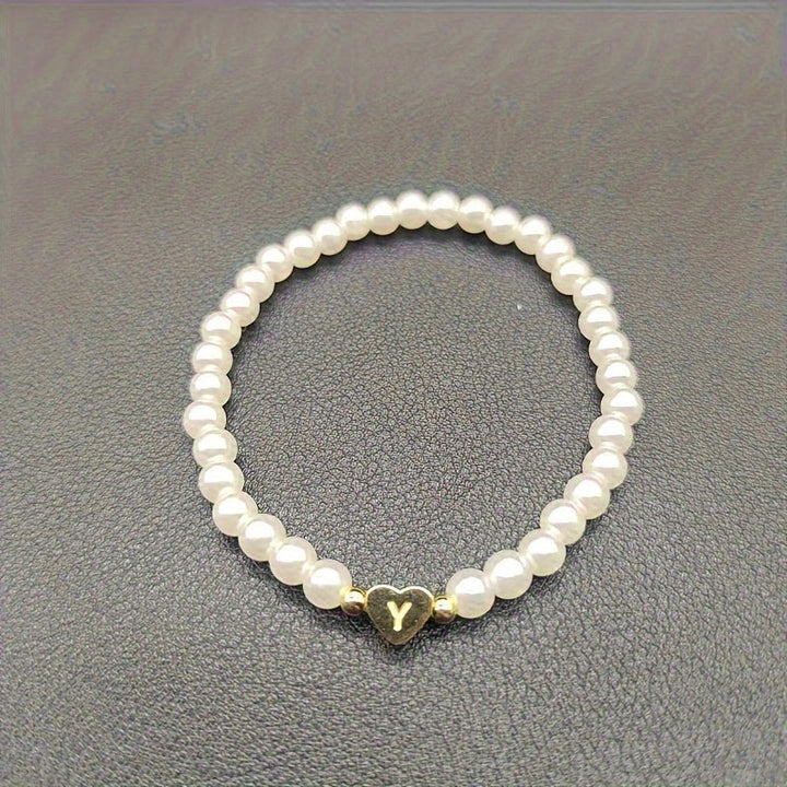 Elegant armbånd med hjerte-initial (A-Å)
