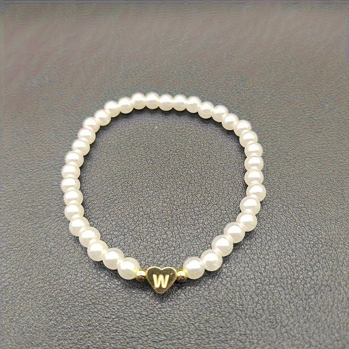 Elegant armbånd med hjerte-initial (A-Å)