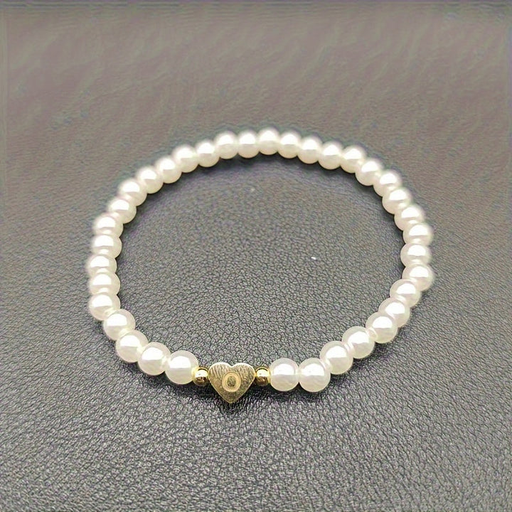 Elegant armbånd med hjerte-initial (A-Å)