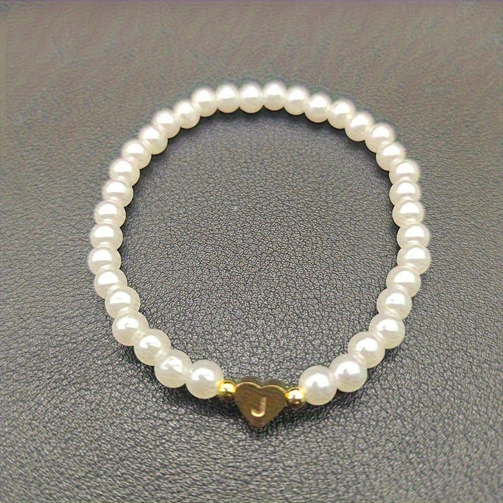 Elegant armbånd med hjerte-initial (A-Å)