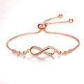 Elegant justerbart infinity-armbånd i rosegull