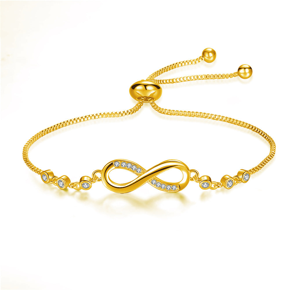 Elegant justerbart infinity-armbånd i rosegull