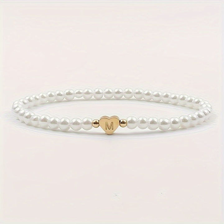 Elegant armbånd med hjerte-initial (A-Å)