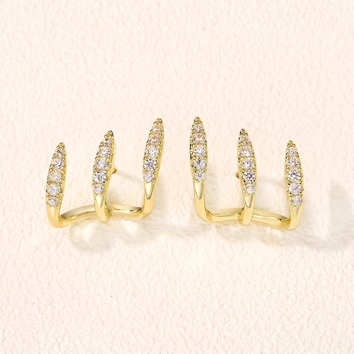Elegante øredobber med strass i tre klør