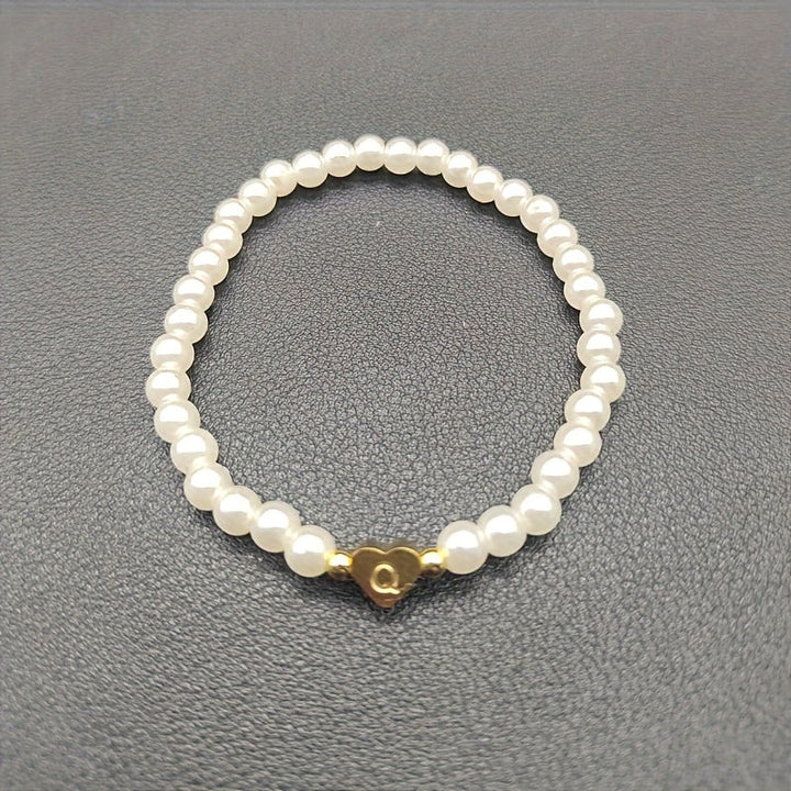 Elegant armbånd med hjerte-initial (A-Å)