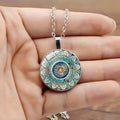 Elegant rund blå mandala-halskjede