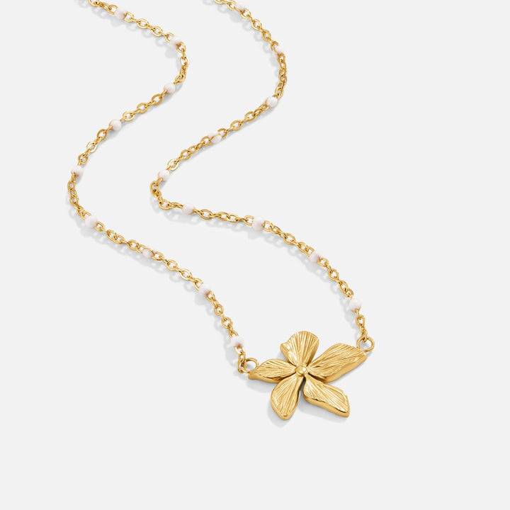 Elegant halskjede med gullblomst